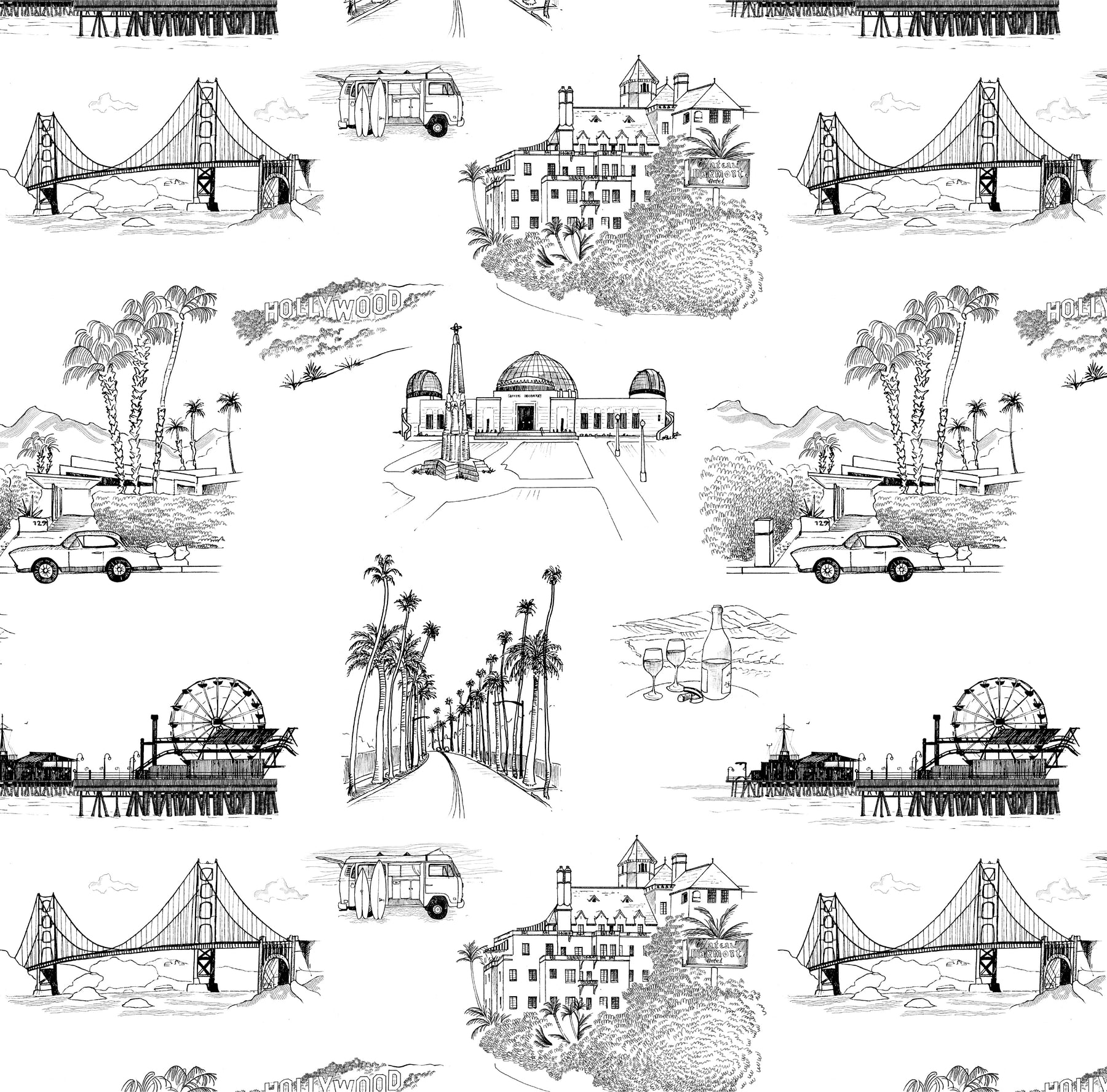 Marfa Toile Traditional Wallpaper – Katie Kime