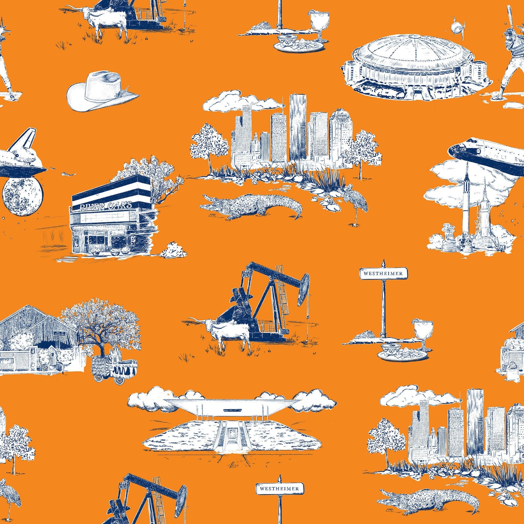 Houston Toile Peel  Stick Wallpaper  Katie Kime