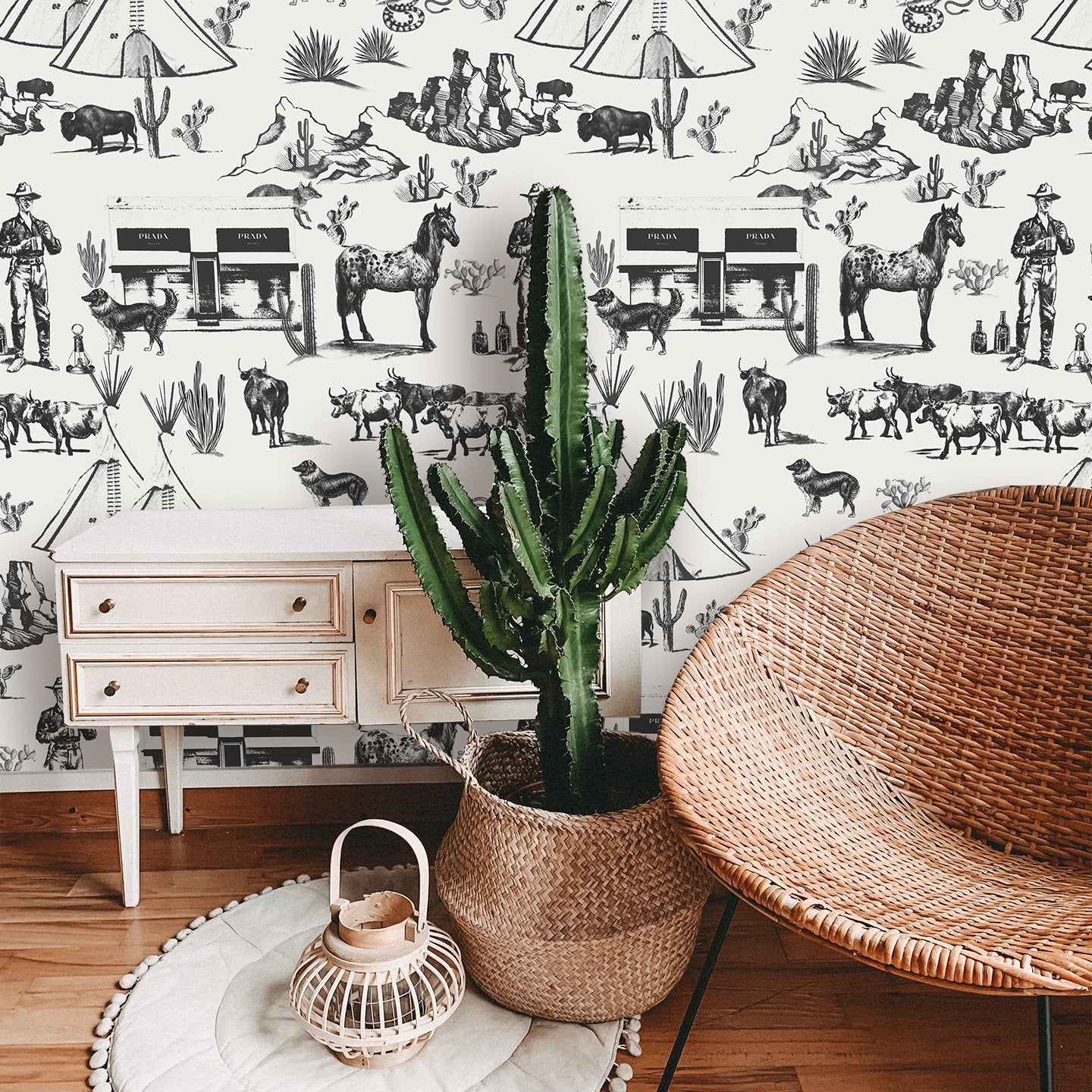 Marfa Toile Traditional Wallpaper – Katie Kime